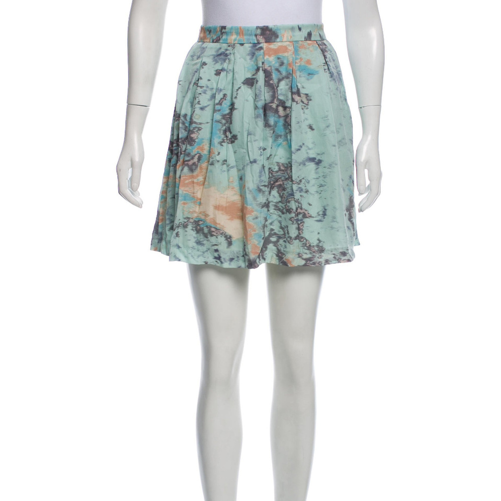 Rebecca Minkoff (8) Silk Skirt Mint Pink Blue